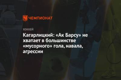 Кагарлицкий: «Ак Барсу» не хватает в большинстве «мусорного» гола, навала, агрессии