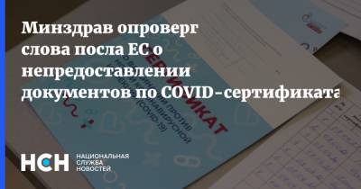 Минздрав опроверг слова посла ЕС о непредоставлении документов по COVID-сертификатам