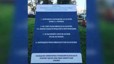 Пензячка посмеялась над инструкцией к качелям у фонтана - penzainform.ru - Пенза - Площадь