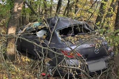В Белгородской области водитель Мазды ночью разбился о дерево