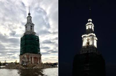 Завершается реставрация колокольни Николаевского собора в Калязине Тверской области