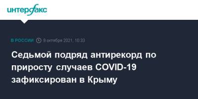 Седьмой подряд антирекорд по приросту случаев COVID-19 зафиксирован в Крыму