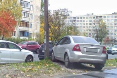 Паркующихся на газонах и тротуарах в Выборгском и Калининском районах наказали рублем