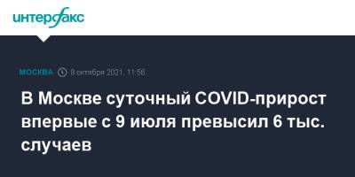 В Москве суточный COVID-прирост впервые с 9 июля превысил 6 тыс. случаев