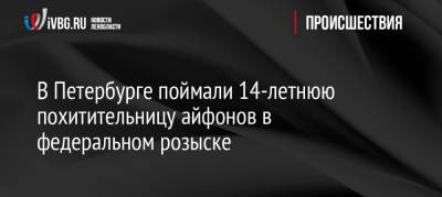 В Петербурге поймали 14-летнюю похитительницу айфонов в федеральном розыске