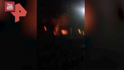 Появилось видео с места пожара на нефтебазе в Рузском районе