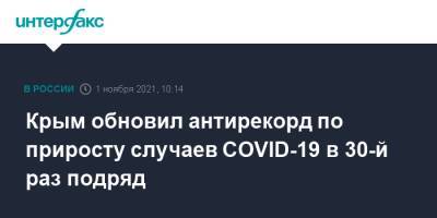 Крым обновил антирекорд по приросту случаев COVID-19 в 30-й раз подряд