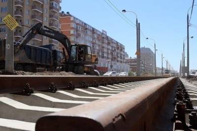 По улице Московской в Краснодаре уложили более 2758 метров рельсошпальной решётки