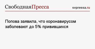 Попова заявила, что коронавирусом заболевают до 5% привившихся