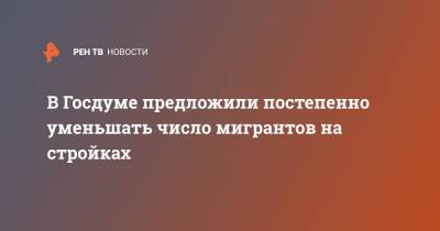 Владимир Кошелев - В Госдуме предложили постепенно уменьшать число мигрантов на стройках - ren.tv - Москва - Строительство
