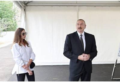Президент Ильхам Алиев и Первая леди Мехрибан Алиева встретились в Шамахы с родителями шехида Самира Качаева