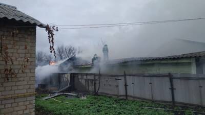 Спасатели потушили полыхавшую надворную постройку в Грязях (видео)