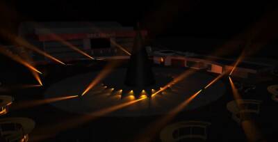 Лед катка у «Звездного» раскрасят лучи светомузыкального шоу (видео)