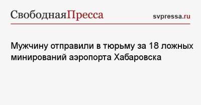 Мужчину отправили в тюрьму за 18 ложных минирований аэропорта Хабаровска