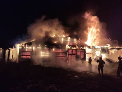 Масштабный пожар уничтожил мебельный склад в Бурятии