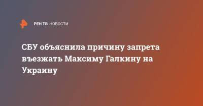 СБУ объяснила причину запрета въезжать Максиму Галкину на Украину