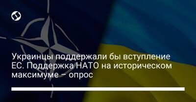 Украинцы поддержали бы вступление ЕС. Поддержка НАТО на историческом максимуме – опрос