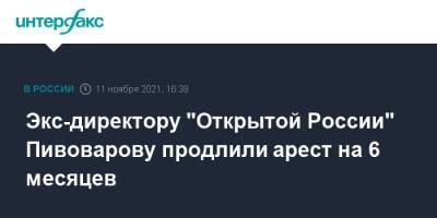 Андрей Пивоваров - Экс-директору "Открытой России" Пивоварову продлили арест на 6 месяцев - interfax.ru - Москва - Россия - Санкт-Петербург - Краснодар