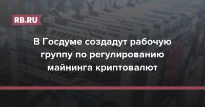 В Госдуме создадут рабочую группу по регулированию майнинга криптовалют - rb.ru