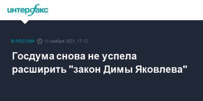 Госдума снова не успела расширить "закон Димы Яковлева"