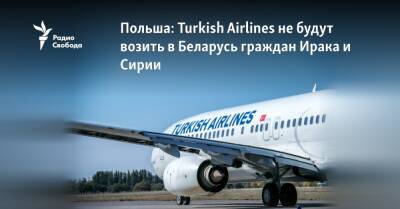 Якуб Кумох - Польша: Turkish Airlines не будут возить в Беларусь граждан Ирака и Сирии - svoboda.org - Сирия - Белоруссия - Турция - Ирак - Польша - Минск - Йемен