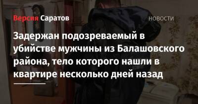 Задержан подозреваемый в убийстве мужчины из Балашовского района, тело которого нашли в квартире несколько дней назад