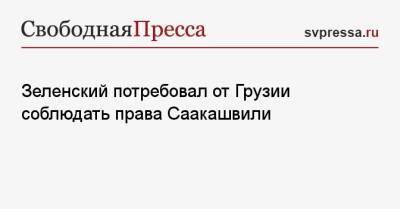 Зеленский потребовал от Грузии соблюдать права Саакашвили