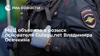 МВД объявило в розыск по уголовной статье основателя Gulagu.net Владимира Осечкина