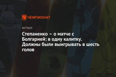 Степаненко – о матче с Болгарией: в одну калитку. Должны были выигрывать в шесть голов