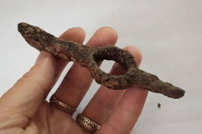 Необычный старинный мини-топорик нашли псковские археологи