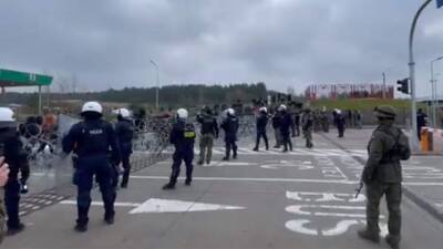 Опубликовано видео прорыва мигрантов в Польшу из Белоруссии