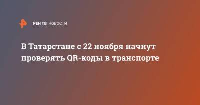 Андрей Егоров - В Татарстане с 22 ноября начнут проверять QR-коды в транспорте - ren.tv - респ. Татарстан