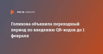 Голикова объявила переходный период по введению QR-кодов до 1 февраля