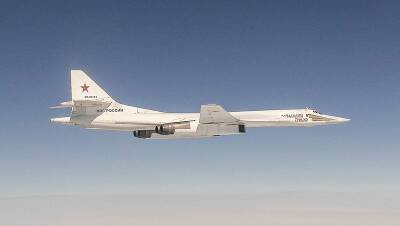 Минобороны показало кадры пролёта Ту-160 над северными морями