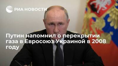 Путин: Украина уже перекрывала газ в страны Евросоюза в 2008 году