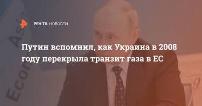 Путин вспомнил, как Украина в 2008 году перекрыла транзит газа в ЕС