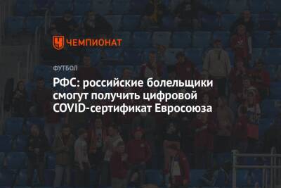 РФС: российские болельщики смогут получить цифровой COVID-сертификат Евросоюза