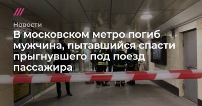 В московском метро погиб мужчина, пытавшийся спасти прыгнувшего под поезд пассажира
