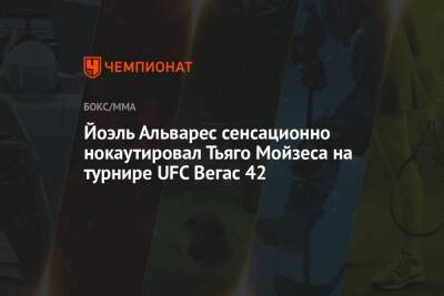 Йоэль Альварес сенсационно нокаутировал Тьяго Мойзеса на турнире UFC Вегас 42