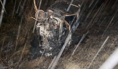 В Тюменской области на трассе Каскара-Янтык вылетел в кювет и сгорел «Daewoo Matiz»