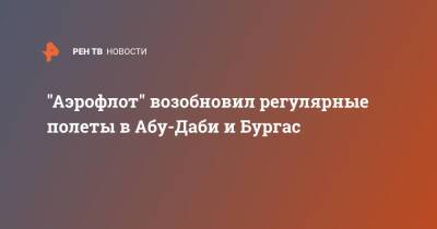 "Аэрофлот" возобновил регулярные полеты в Абу-Даби и Бургас