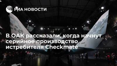 Юрий Слюсарь - Серийное производство истребителя Checkmate запустят в 2026 году - ria.ru - Россия - Эмираты - Dubai