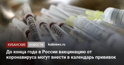 До конца года в России вакцинацию от коронавируса могут внести в календарь прививок