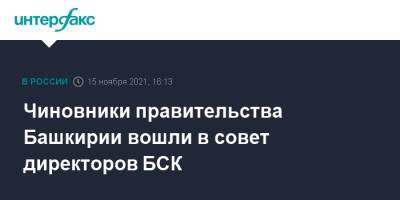 Чиновники правительства Башкирии вошли в совет директоров БСК