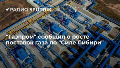 "Газпром": поставки газа по "Силе Сибири" превышают контрактные обязательства на 30%
