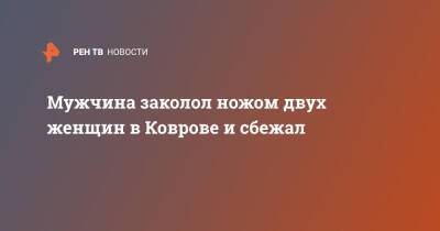 Мужчина заколол ножом двух женщин в Коврове и сбежал - ren.tv - Владимирская обл.