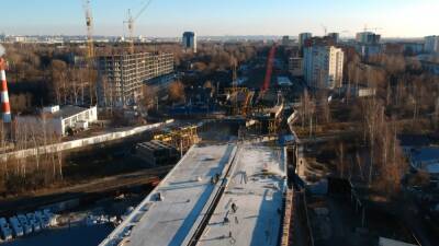 Строительство развязки на улице Циолковского в Нижнем Новгороде снято с воздуха