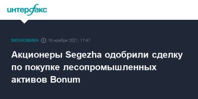 Акционеры Segezha одобрили сделку по покупке лесопромышленных активов Bonum
