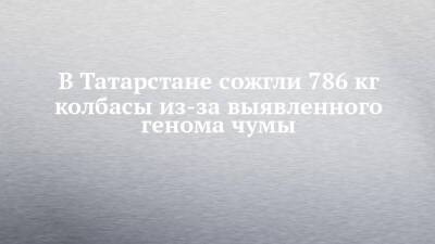 В Татарстане сожгли 786 кг колбасы из-за выявленного генома чумы