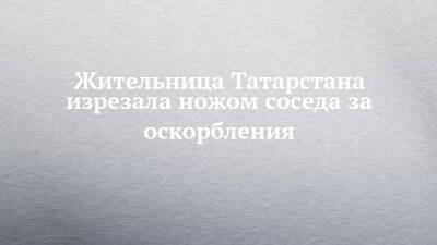 Жительница Татарстана изрезала ножом соседа за оскорбления